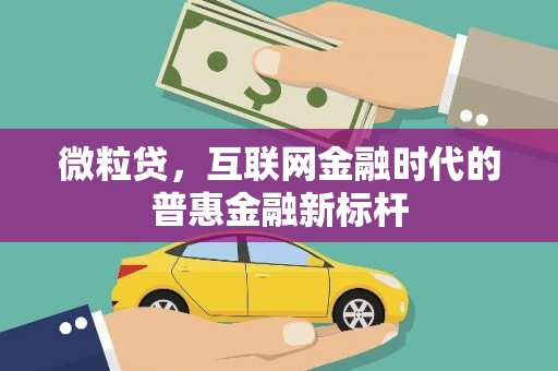 甘孜微粒贷，互联网金融时代的普惠金融新标杆