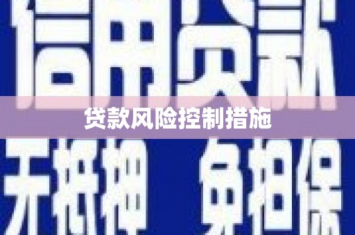 甘孜贷款风险控制措施