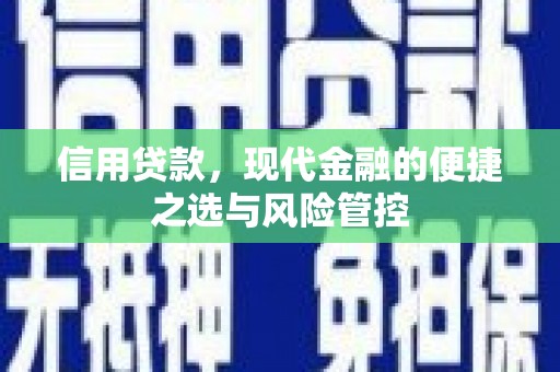 甘孜信用贷款，现代金融的便捷之选与风险管控