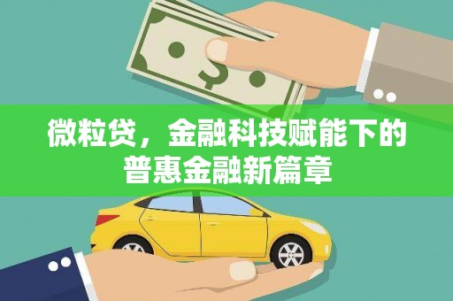 甘孜微粒贷，金融科技赋能下的普惠金融新篇章