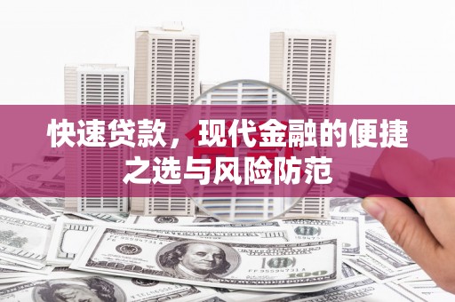 甘孜快速贷款，现代金融的便捷之选与风险防范