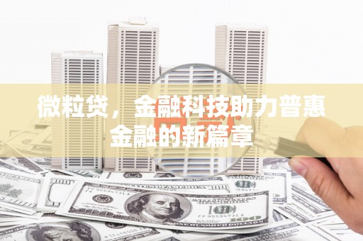 甘孜微粒贷，金融科技助力普惠金融的新篇章