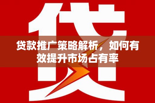 甘孜贷款推广策略解析，如何有效提升市场占有率