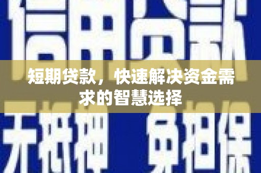 甘孜短期贷款，快速解决资金需求的智慧选择