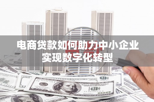 甘孜电商贷款如何助力中小企业实现数字化转型