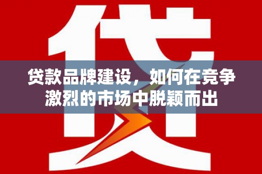 甘孜贷款品牌建设，如何在竞争激烈的市场中脱颖而出