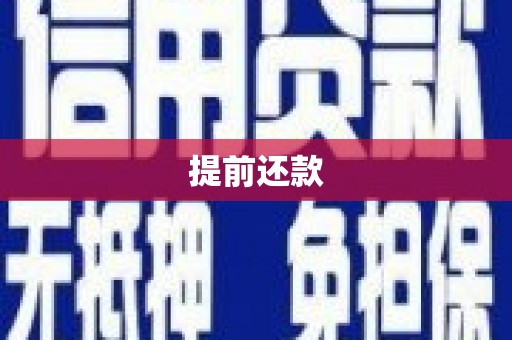 甘孜提前还款