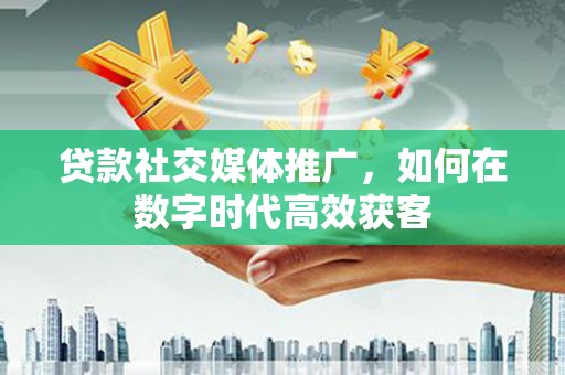 甘孜贷款社交媒体推广，如何在数字时代高效获客