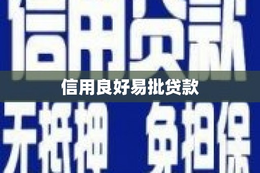 甘孜信用良好易批贷款