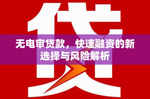 甘孜无电审贷款，快速融资的新选择与风险解析