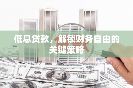 甘孜低息贷款，解锁财务自由的关键策略