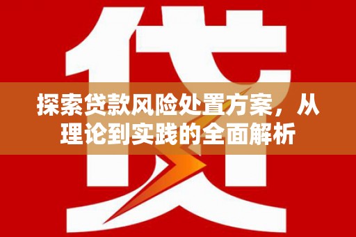 甘孜探索贷款风险处置方案，从理论到实践的全面解析