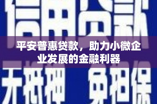 甘孜平安普惠贷款，助力小微企业发展的金融利器