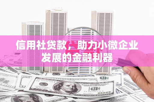 甘孜信用社贷款，助力小微企业发展的金融利器