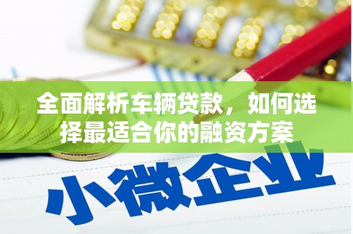 甘孜全面解析车辆贷款，如何选择最适合你的融资方案