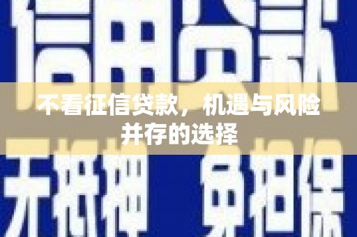 甘孜不看征信贷款，机遇与风险并存的选择