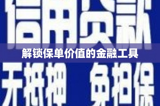 甘孜解锁保单价值的金融工具